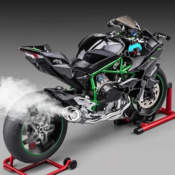 Anyicon 1:6 Scale Kawasaki H2R Motorcycle Model – Ignition-Spray Simulation Alloy Locomotive, Oversized Decorative Display Piece, Perfect Gift