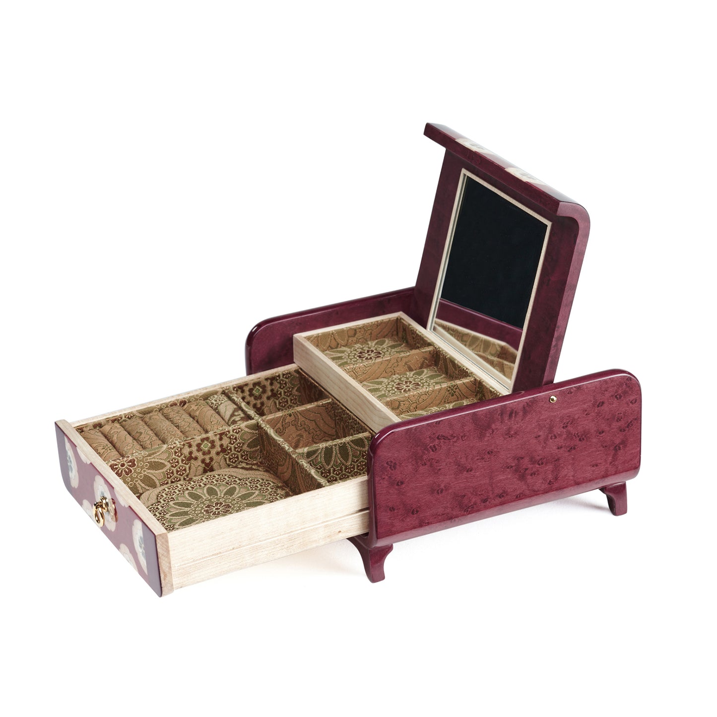 Duanmu Inlaid "Roundel Floral Pattern" Themed Jewelry Box