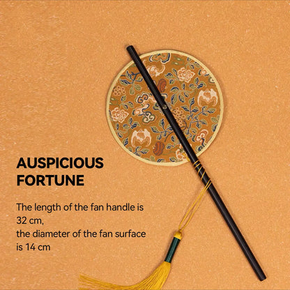 Nanjing Yunjin Brocade Waist Fan - Traditional Chinese Handmade Foldable Fan for Hanfu and Cheongsam