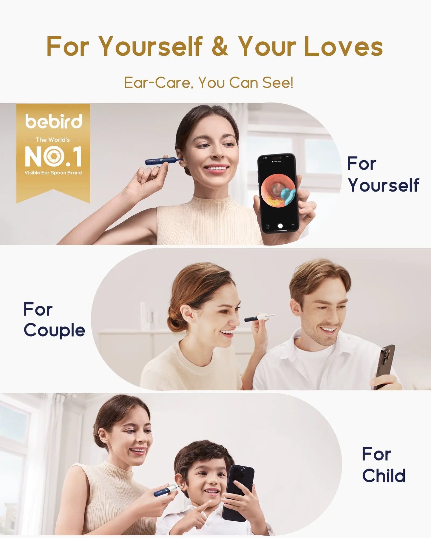Bebird 3 EarSight Plus Smart Ear Cleaning Tool with HD Camera – Flexible, Wireless & Real-Time App Monitoring