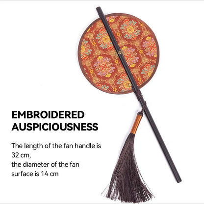 Nanjing Yunjin Brocade Waist Fan - Traditional Chinese Handmade Foldable Fan for Hanfu and Cheongsam