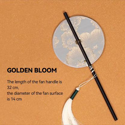Nanjing Yunjin Brocade Waist Fan - Traditional Chinese Handmade Foldable Fan for Hanfu and Cheongsam