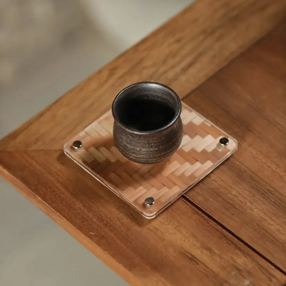Handmade Bamboo-woven Coaster-Colorful Version