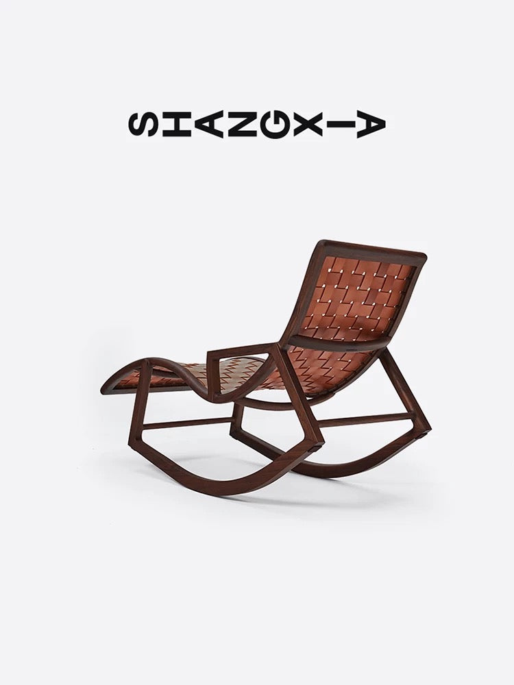 SHANG XIA Walnut Rocking Chair - Matte Finish