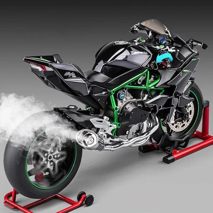 Anyicon 1:6 Scale Kawasaki H2R Motorcycle Model – Ignition-Spray Simulation Alloy Locomotive, Oversized Decorative Display Piece, Perfect Gift