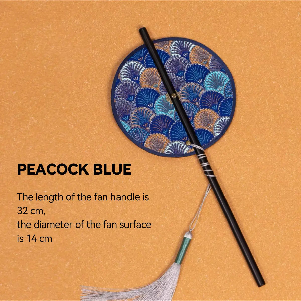 Nanjing Yunjin Brocade Waist Fan - Traditional Chinese Handmade Foldable Fan for Hanfu and Cheongsam