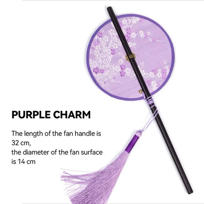 Nanjing Yunjin Brocade Waist Fan - Traditional Chinese Handmade Foldable Fan for Hanfu and Cheongsam
