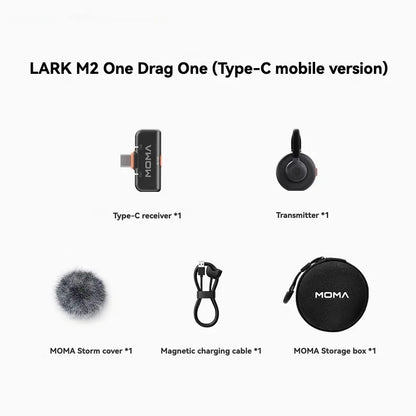 【NEW】MOMA LARK M2 Hidden Clip-On Microphone with Noise Reduction for Live Streaming & Recording