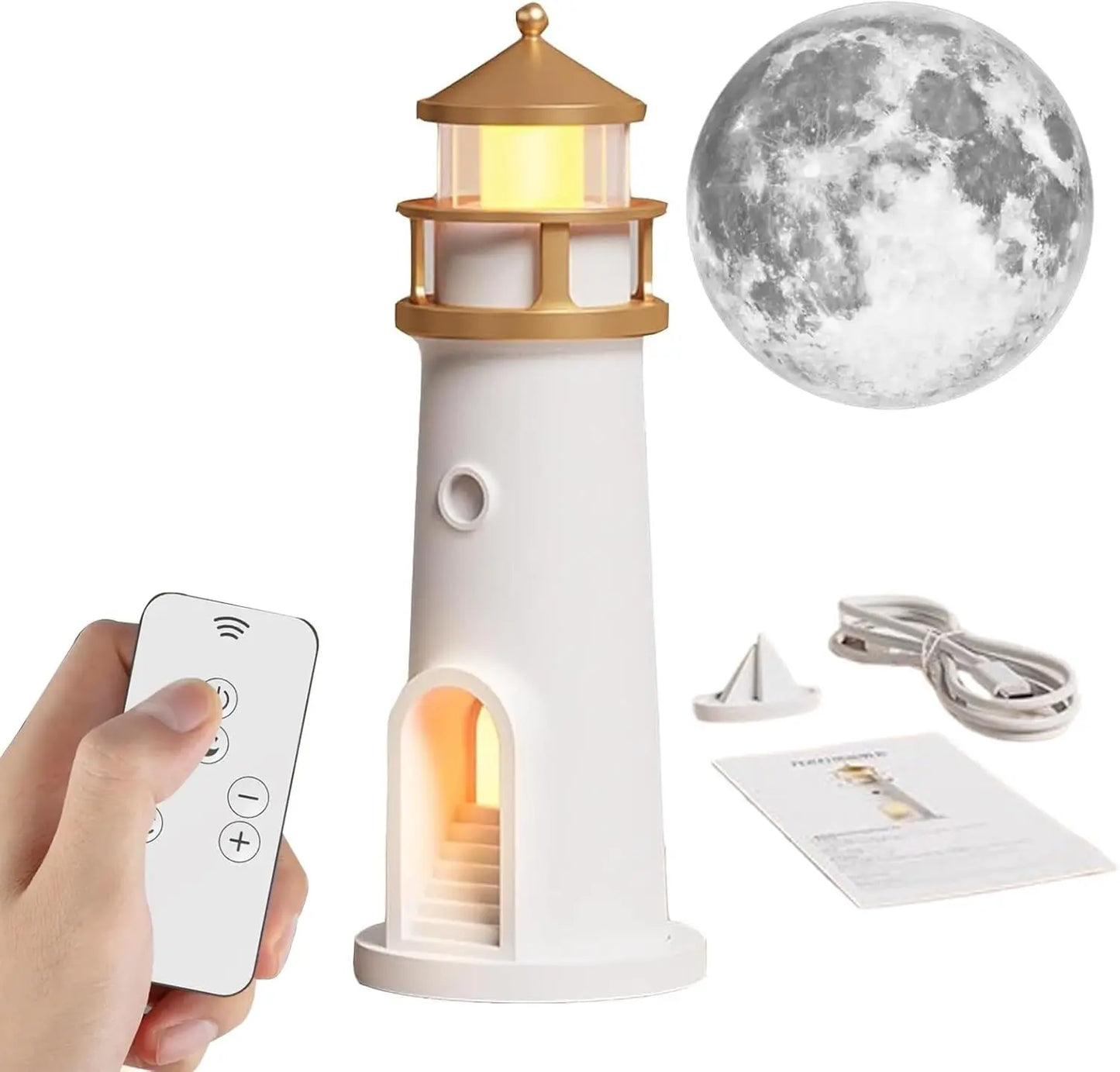 Moon Lamp Projector Night Light with Remote Control Timer Function for Bedroom Ambient Atmosphere Creation