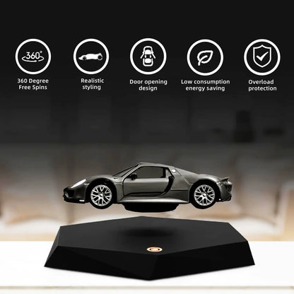 Magnetic Levitating Sports Car Display - 360° Auto-Rotating Floating Model for Desk | Science Decor & Gift for Adults
